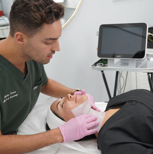 biocellulose neck mask application after CO2 treatments